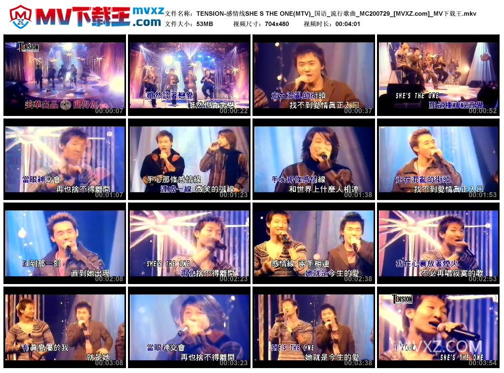 TENSION-感情线SHE S THE ONE(MTV)_国语_流行歌曲_MC200729
